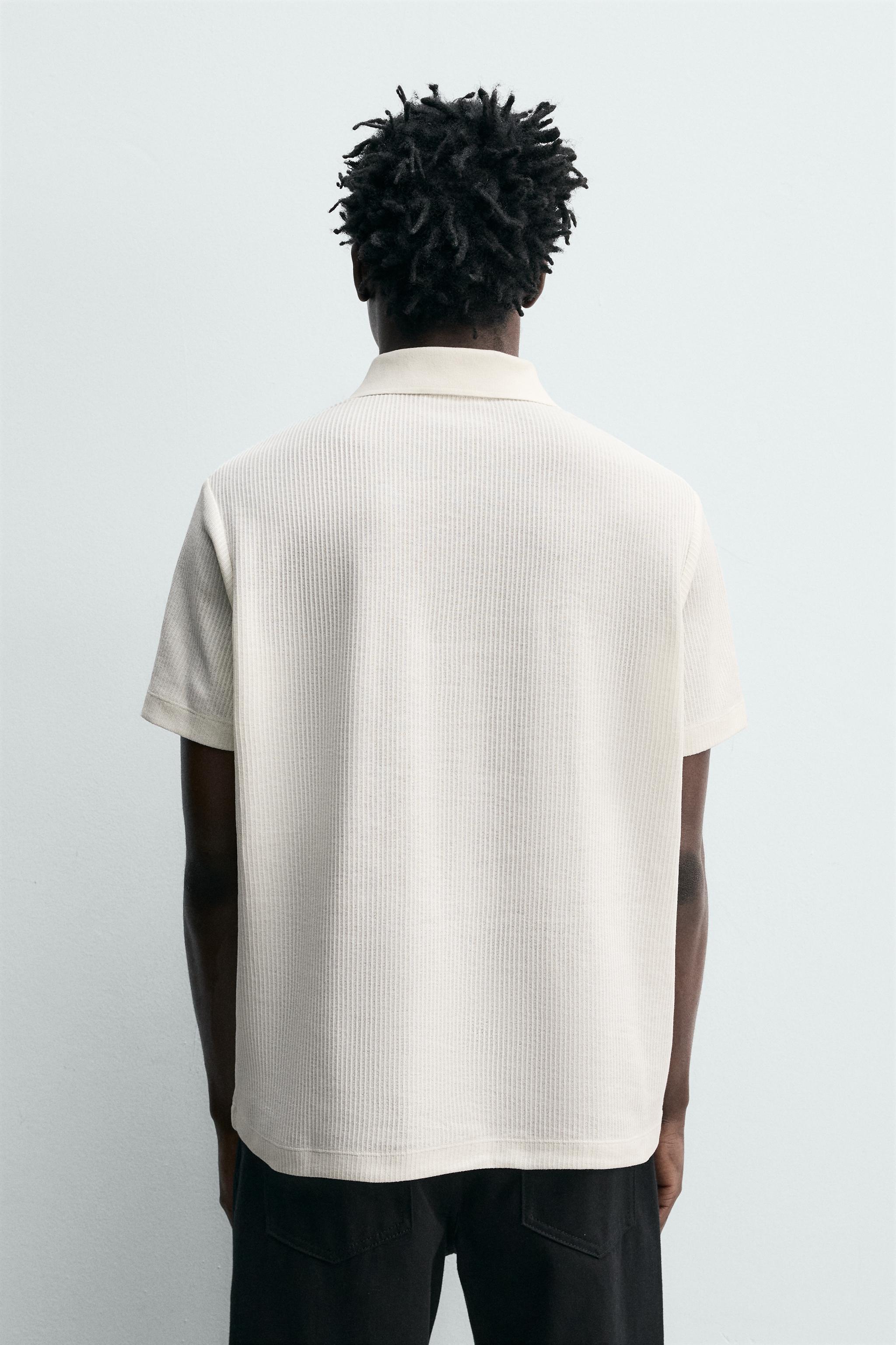 POLO REGULAR FIT EN COTON STRUCTURÉ